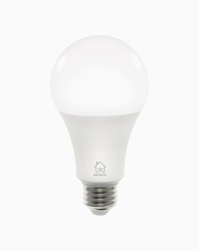 Deltaco Smart Home LED-lampa, E27, WiFi, 9W, 2700K–6500K, dimbar,vit