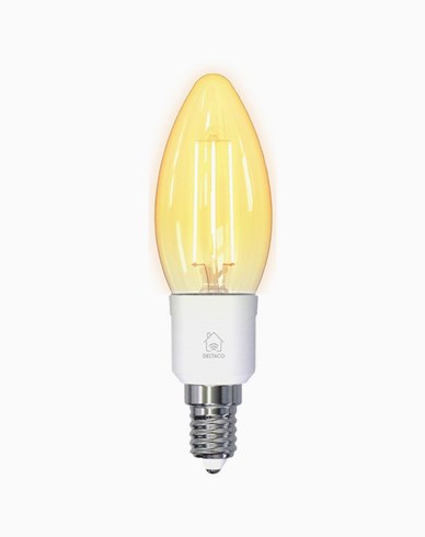 Deltaco Smart Home LED filamentlampa, E14, 4,5W, 400 lm, dimbar