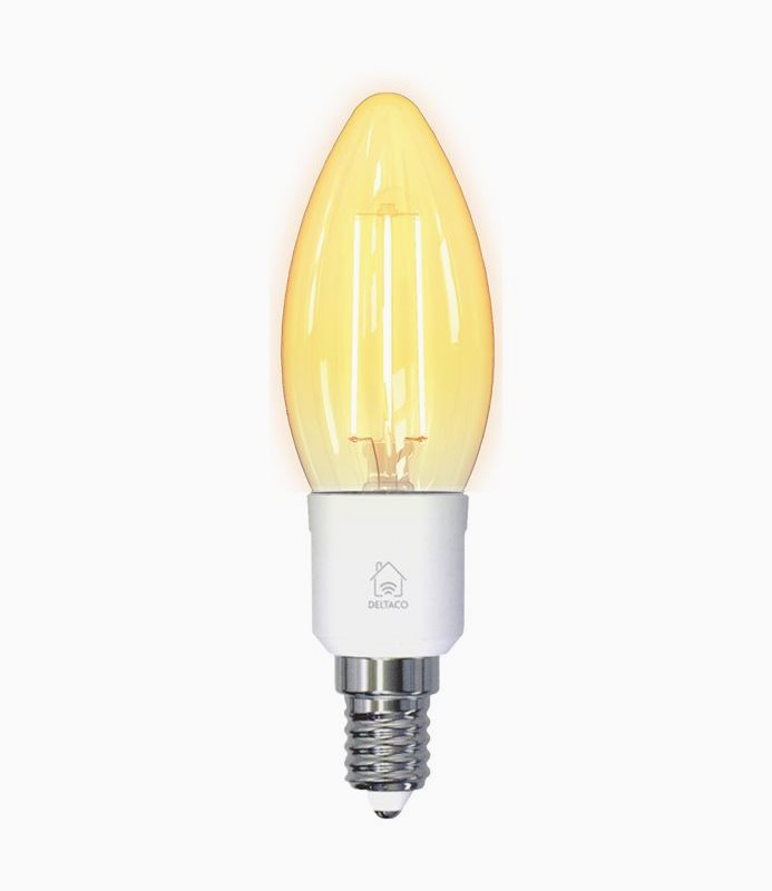 Deltaco Smart Home LED filamentlampa, E14, 4,5W, 400 lm, dimbar