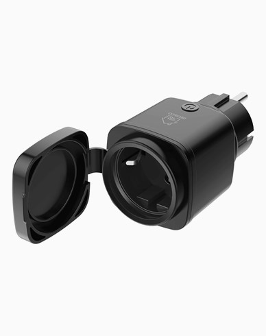 Deltaco Smart Home utendørs smartplugg, WiFi, IP44, 13A, svart/grønn