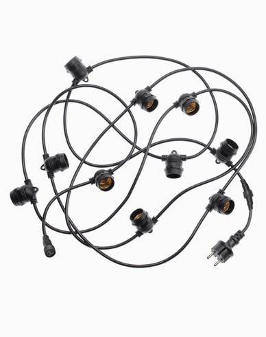 Unison Ljusslinga svart 5m 10xE27 IP44 påbyggbar