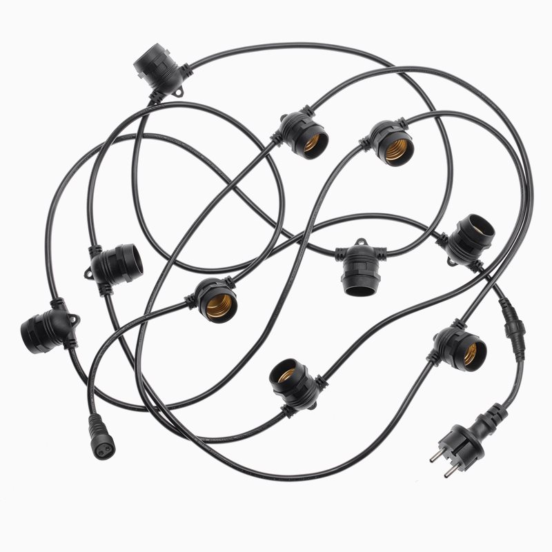 Unison Ljusslinga svart 5m 10xE27 IP44 p&aring;byggbar