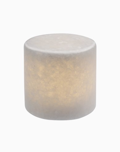 Unison Marble L vit silk matt ljusdekoration marmor 80x80mm