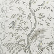 Brunschwig & Fils Tapet Bird and Thistle Grey