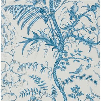 Brunschwig & Fils Tapet Bird and Thistle Blue