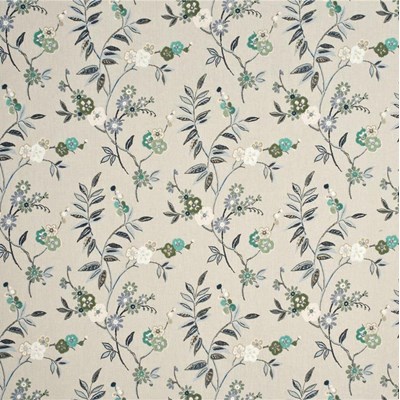 Mulberry Home Tyg Fleurie Aqua/Silver