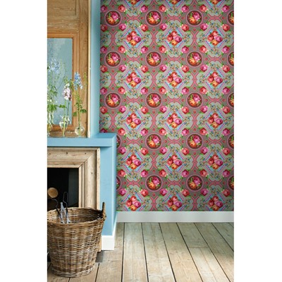 PiP Studio Tapet/ Väggbild Singing Roses Khaki