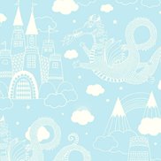 Majvillan Tapet Drakhimlen Ljusblå
