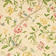Sanderson Tapet Porcelain Garden Red/Beige