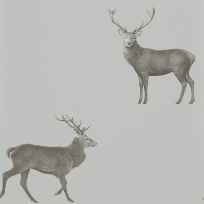 Sanderson Tapet Evesham Deer Silver Grey