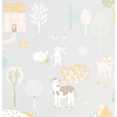 Majvillan Tapet My farm Soft grey