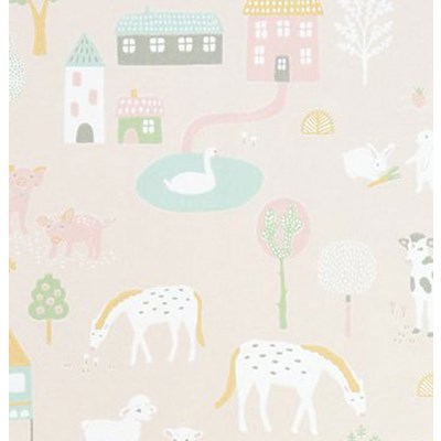 Majvillan Tapet My farm Soft pink