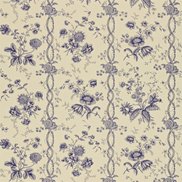 Sanderson Tapet Floral Stripe Ecru/Indigo