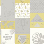 Intrade Tapet Adventure Yellow/Grey