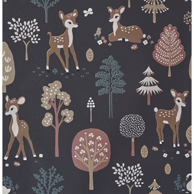 Majvillan Tapet Golden woods Deep grey