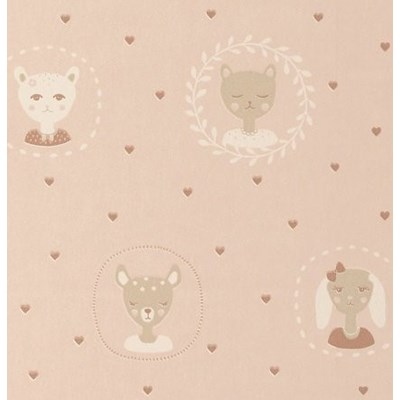 Majvillan Tapet Hearts Dusty warm pink