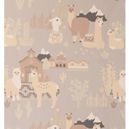 Majvillan Tapet Lama Village Soft grey