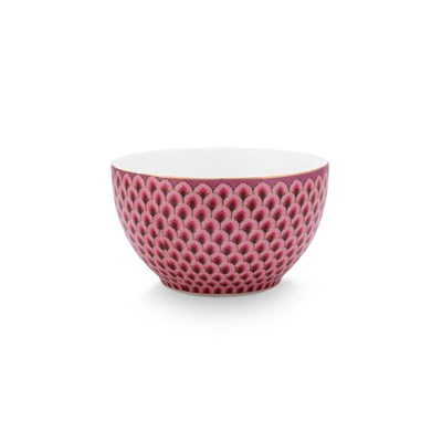 PiP Studio Skål Flower Festival Scallop Dark Pink 9,5 cm