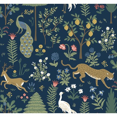 Rifle paper co Tapet Menagerie Blue/Brown