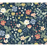 Rifle paper co Tapet Strawberry Fields Blue/Pink