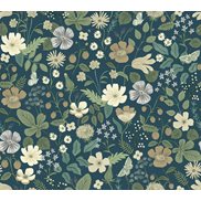 Rifle paper co Tapet Strawberry Fields Blue/Green
