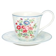 GreenGate Kopp med fat Ailis White