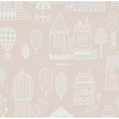 Majvillan Tapet Small Town Dusty Pink