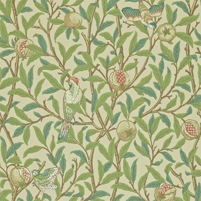 William Morris & Co Tapet Bird & Pomegranate Bayleaf/Cream