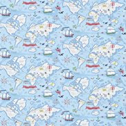 Sanderson Tapet Treasure Map Sea Blue