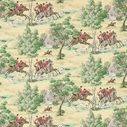Sanderson Tapet Tally Ho Evergreen/Crimson