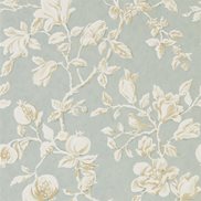 Sanderson Tapet Magnolia & Pomegranate Grey Blue/Parchment