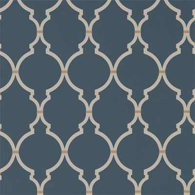 Sanderson Tapet Empire Trellis Indigo/Linen