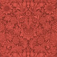 William Morris & Co Tapet Sunflower Chocolate/Red