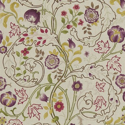 William Morris & Co Tyg Mary Isobel Wine/Linen