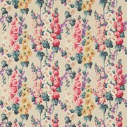 Sanderson Tyg Hollyhocks Teal/Ruby