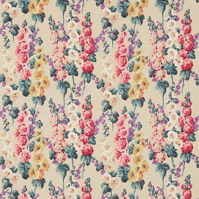 Sanderson Tyg Hollyhocks Teal/Ruby