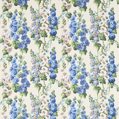 Sanderson Tyg Hollyhocks Sapphire/Green