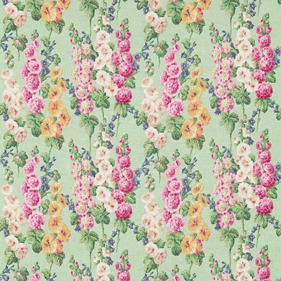 Sanderson Tyg Hollyhocks Mint/Pink