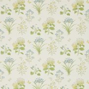 Sanderson Tyg Harebells & Violets Lemon/Teal