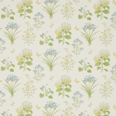 Sanderson Tyg Harebells & Violets Lemon/Teal