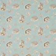 Sanderson Tyg Squirrel & Hedgehog Sky Blue/Pebble