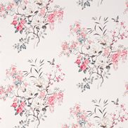Sanderson Tyg Magnolia & Blossom Coral/Silver