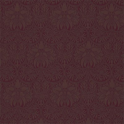 William Morris & Co Tyg Crown Imperial Claret/Bullrush