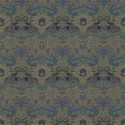 William Morris & Co Tyg Peacock & Dragon Moss/Prussian Blue