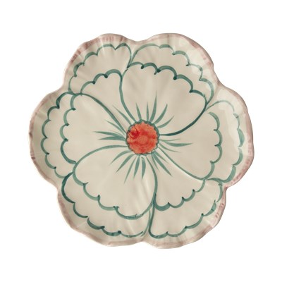 Rice Tallrik Flower Pink