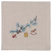GreenGate Tygservett/Brödkorgsduk Xmas Branch