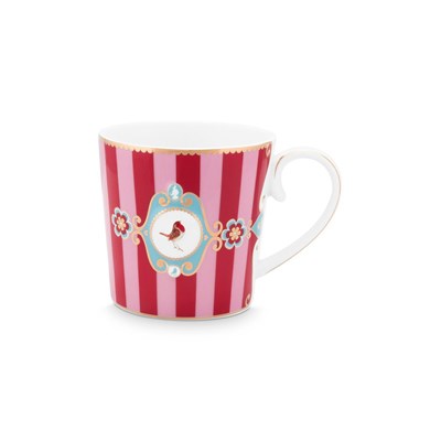 PiP Studio Mugg Love Birds Medallion Strips Red/Pink Large