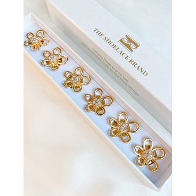 The Shoelace Brand Button Charm Tina Gold Flower