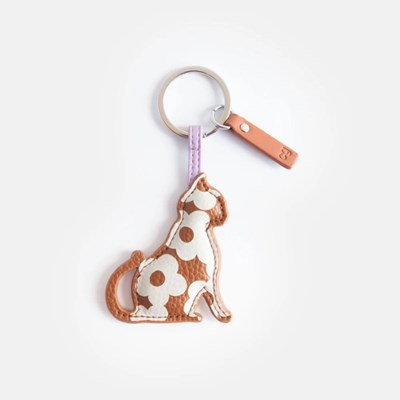 Nyckelring Cat Floral Cream