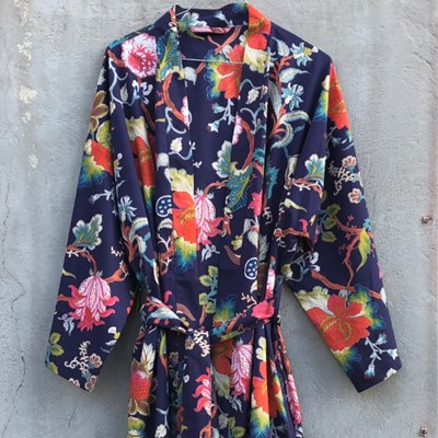 Kimono Indian Flower Blue